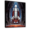 thumbnail image 2 of Designart "Reverent Rocketship II" Rocketship Floater Framed Canvas Art Print, 2 of 7