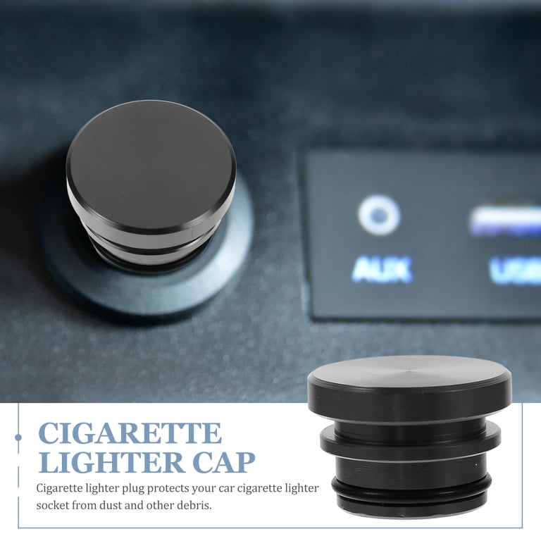 OUNONA 4-Pack Black Car Lighter Plug Caps Aluminum Alloy Car Accessories  Replacement Covers