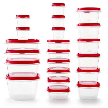 Rubbermaid 2063704 Vented Lids Food Storage Containers Set of 21 (42 Pieces Total) Racer Red