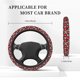 thumbnail image 3 of Balery Red Floral Fundas elásticas antideslizantes para volante, funda protectora universal para hombre y mujer, 15 pulgadas, accesorios para coche., 3 of 6
