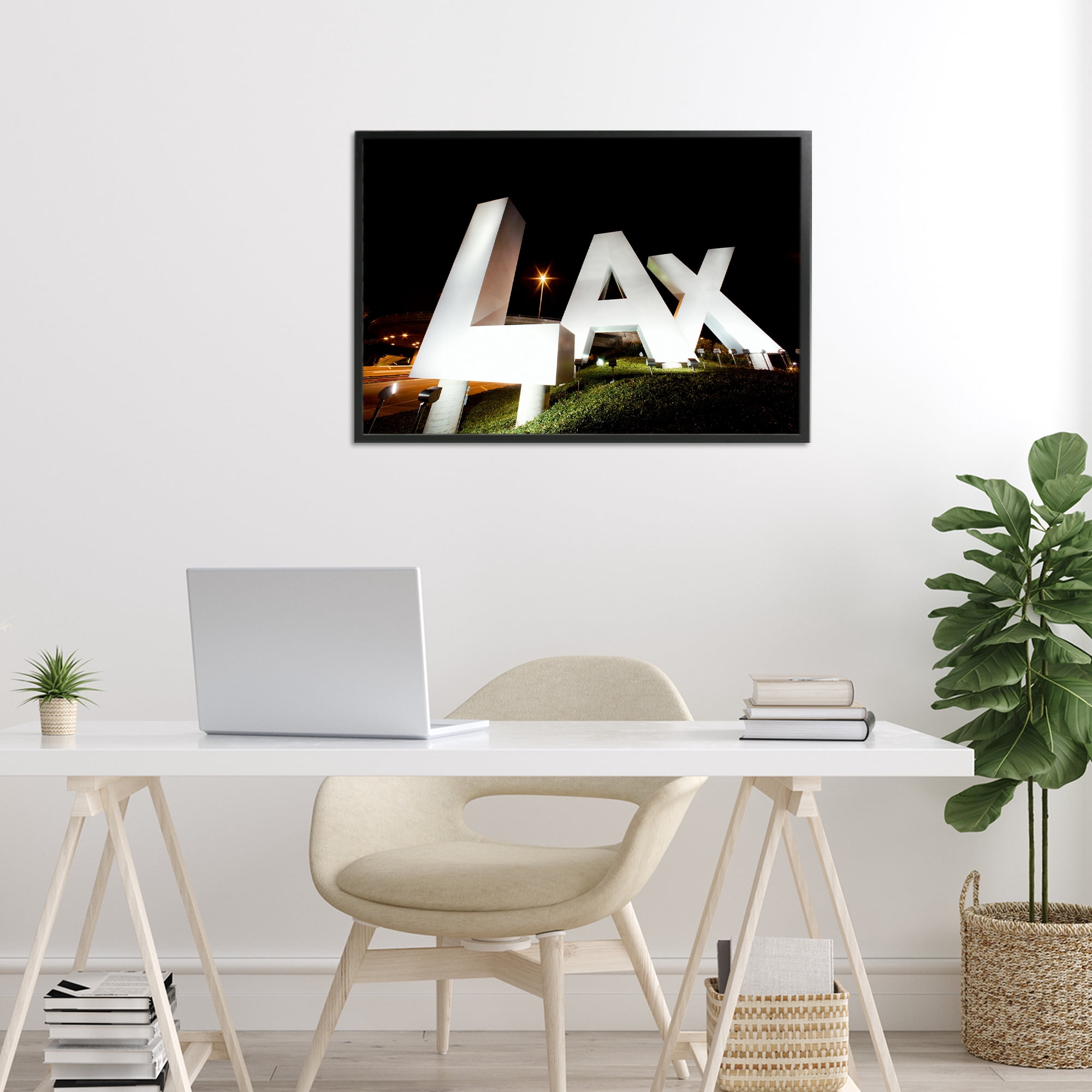 Stupell Industries LA Airport Structure Black Framed Giclee Art, design by Scott Stulberg