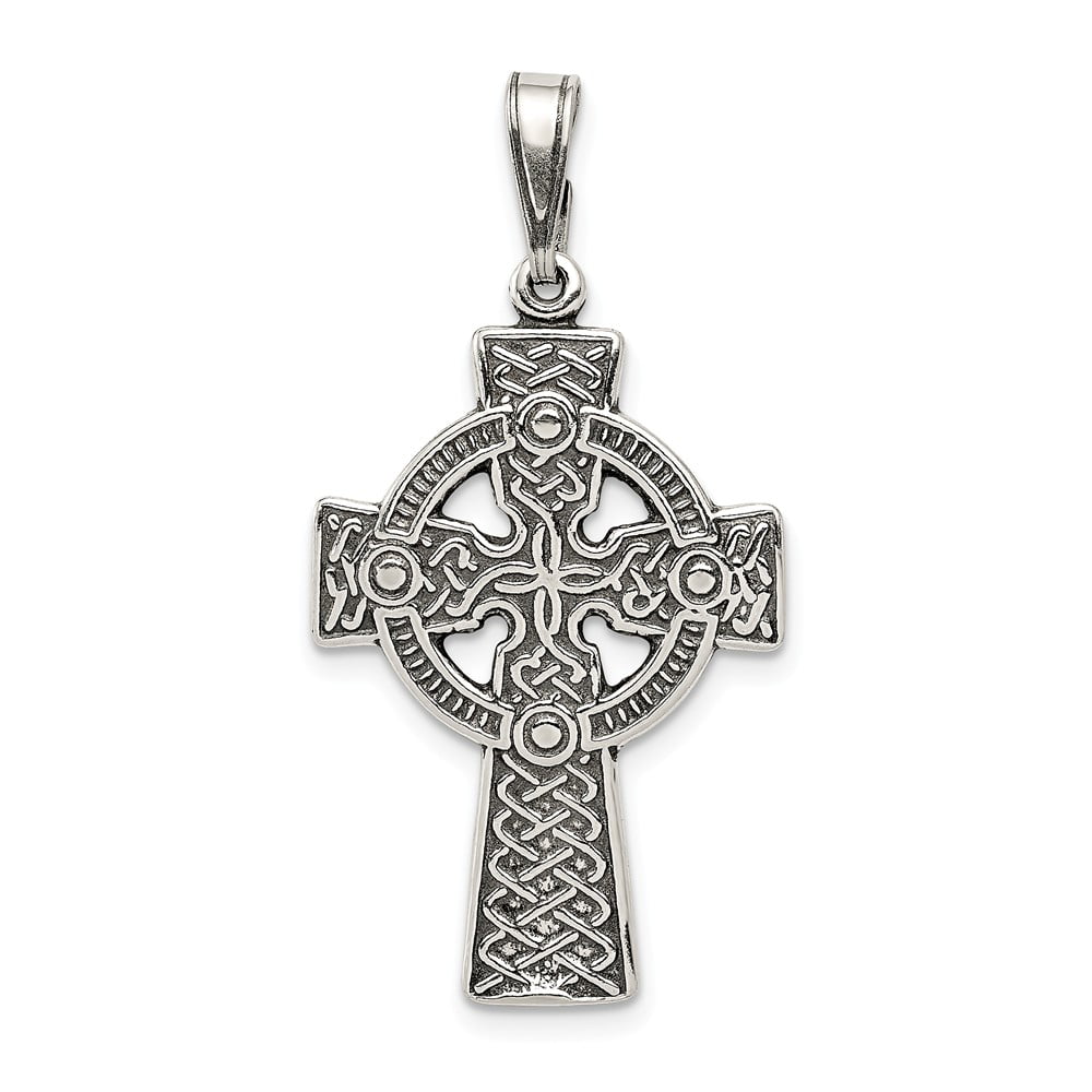 FB Jewels 925 Sterling Silver Celtic-Inspired Cross Pendant