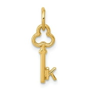 14k Yellow Gold K Key Charm