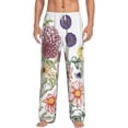thumbnail image 2 of Lsque Autumn Garden Print Men's Pajama Pants, Lounge Pant - Comfortable Home Wear,Elastic Waistband, Stylish Design-Small, 2 of 9