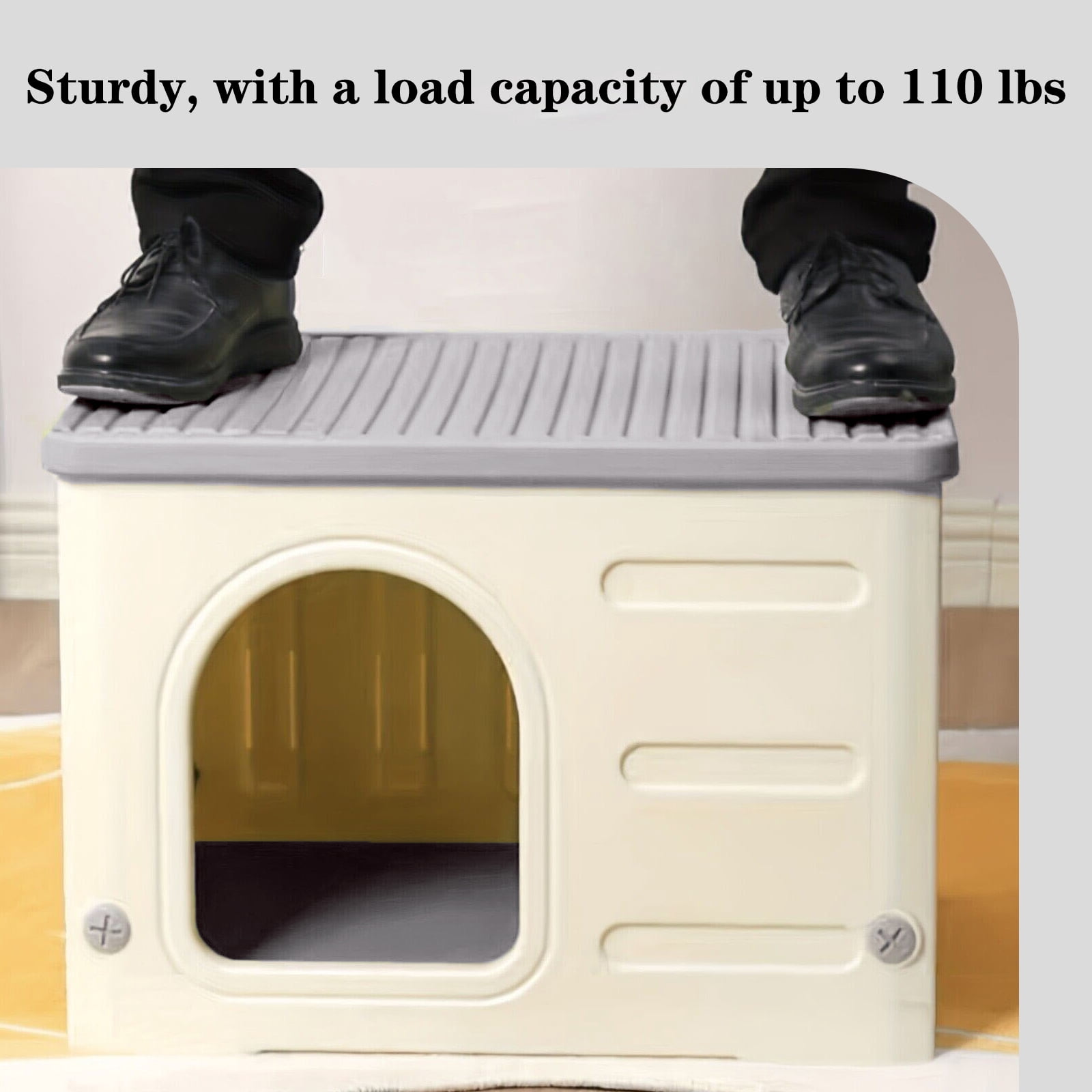 Pempet Plastic Cat House Waterproof Cat Shelter for Outdoor Indoor