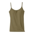 thumbnail image 7 of VV AVEORS Built In Bra Tank Tops For Women Plus Size Casual Sleeveless Hollow Out Workout Tops Yoga Gym Athletic Basic Summer Cami Shirts Army Green XL, 7 of 7