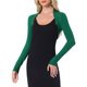 thumbnail image 1 of INSPIRAR CHIC Chaquetas Bolero para Mujeres de Manga Larga Abiertas de Frontal de Algodón Tejido Corto XS Verde, 1 of 6