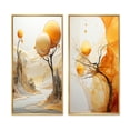 thumbnail image 2 of Designart "Silent Forest Full Moon Scene with Lone Tree I" Landscape Trees Framed Wall Art Set Of 2 - Traditional Yellow Framed Canvas Set For Living Room Decor, 2 of 6