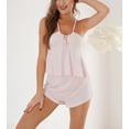 thumbnail image 2 of Richie House Women Pajamas Set Cami Knitted Sexy Strap Sleepwear V Neck PJS Set RHW2924-F-S, 2 of 5