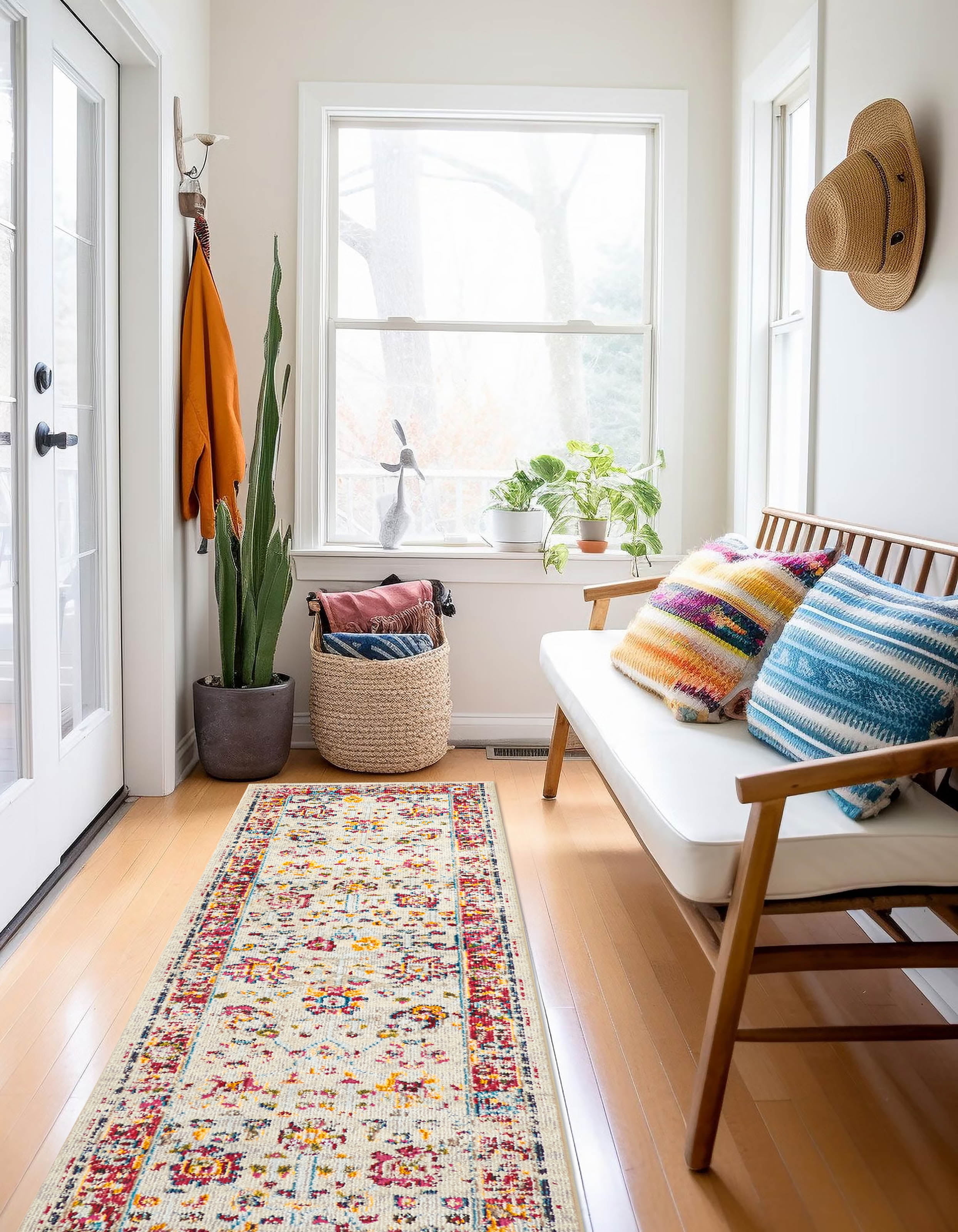 ECARPET Tapis Traditionnel Jasmine pour Salon, Chambre, Salle A Manger, Entrée, Couloir et Plus Encore.