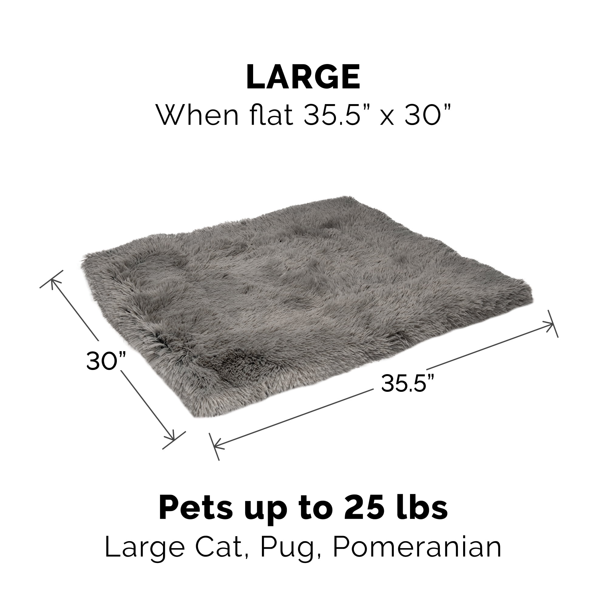 FurHaven | Convertible Self-Warming Cuddle Pet Mat & Bed for Dogs & Cats, Gray, Large