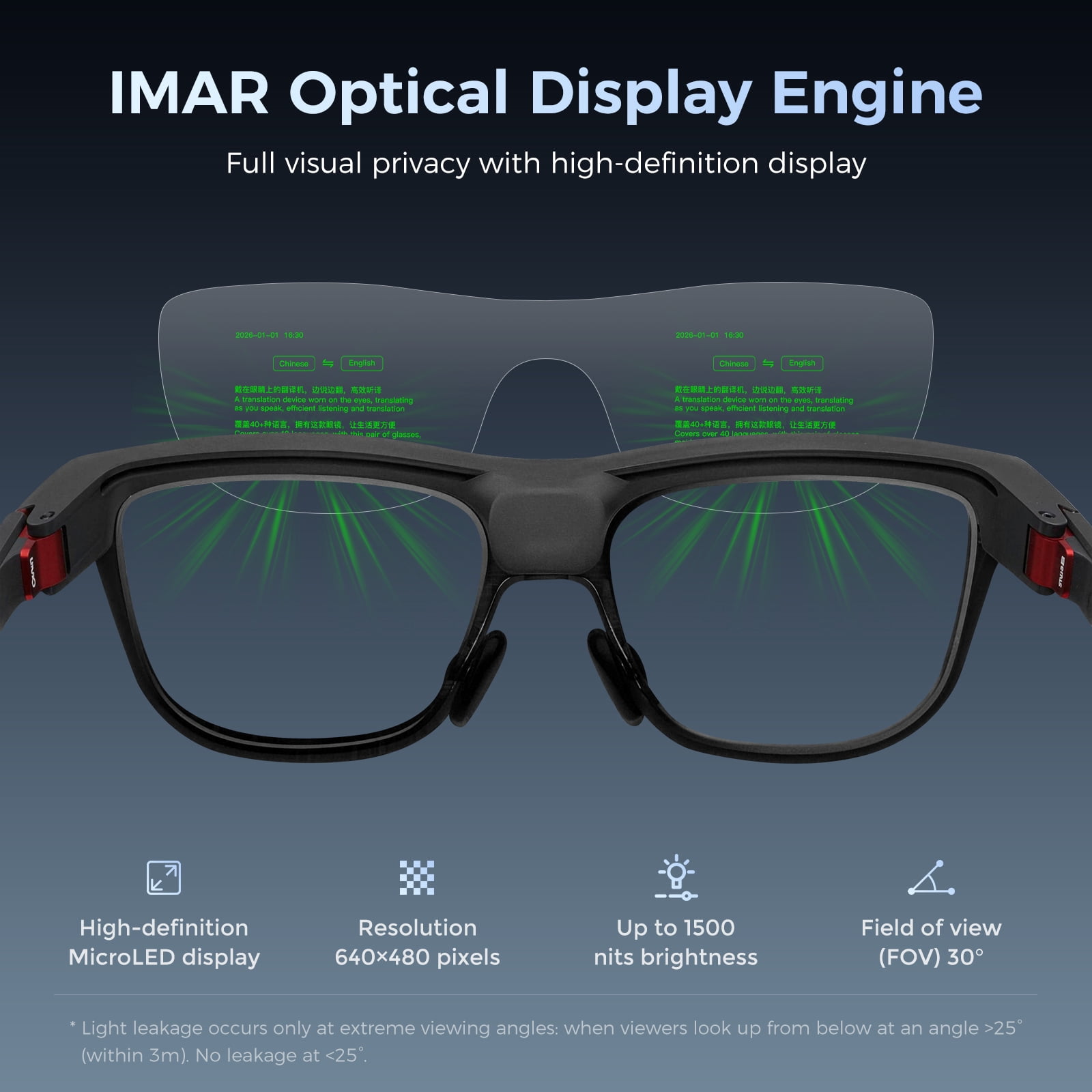 Domars AI Smart Glasses with HD Camera & AR Display, 268-Language Real-Time Translation, Invisible Teleprompter, Bluetooth Smart Sunglasses for Men Women