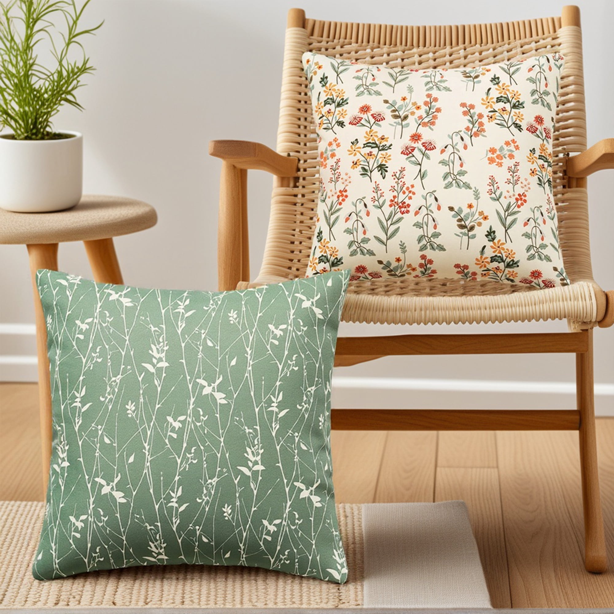 Unique Bargains 2 Pcs Floral Decoration Throw Pillow Cover Flower-2 18" x 18"