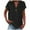 Black, variant on Trendfront Women's Solid Color Notch Neck Top Short Sleeve Casual Fashion T Shirt Summer Daily Wear Comfortable Loose Fit Activewear Everyday Tee