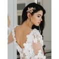 thumbnail image 3 of Peineta de pelo de boda dorada, pinza de pelo nupcial hecha a mano, accesorios para el cabello de boda para mujer, accesorio delicado para el cabello de boda hecho, 3 of 5