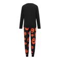 thumbnail image 4 of Pijamas familiares a juego para Halloween, peleles para bebé/ropa para perro/camisetas de manga larga y pantalones con estampado de calabaza., 4 of 7