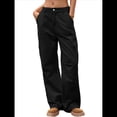 thumbnail image 2 of Pantalones Vaqueros Holgados para Mujer, Elásticos, Sueltos, de Cintura Alta y Pierna , Estilo Años 90, Y2K Negro XXL, 2 of 8