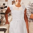 thumbnail image 7 of Jiibva Womens Maid Ruffle Outline Retro White Apron with Pockets Adjustable Victorian Bib Maid, 7 of 7