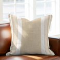 thumbnail image 5 of Throw Pillow Covers 24x24 Inch, Vintage Cream Striped Decorative Pillow Cases for Couch Sofa Bed, Farmhouse Modern Stripes Boho Linen Cotton Linen Square Home Decor Pillowcases with Hidden Zipper, 5 of 9