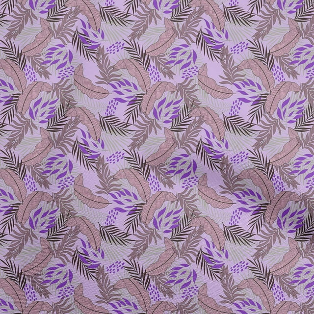 oneOone Viscose Jersey Mauve Fabric Tropical Leaf Sewing Craft Projects Fabric Prints By Yard 60 Inch Wide