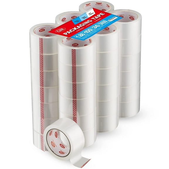 Simply Cool Clear Packing Tape Refill Rolls Bulk 36 Pack of 100 Yards 1.89 Mil Thick 1.88” Wide
