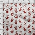 thumbnail image 2 of oneOone Cotton Poplin White Fabric Handprint Skull Sewing Craft Projects Fabric Prints By Yard 56 Inch Wide, 2 of 4