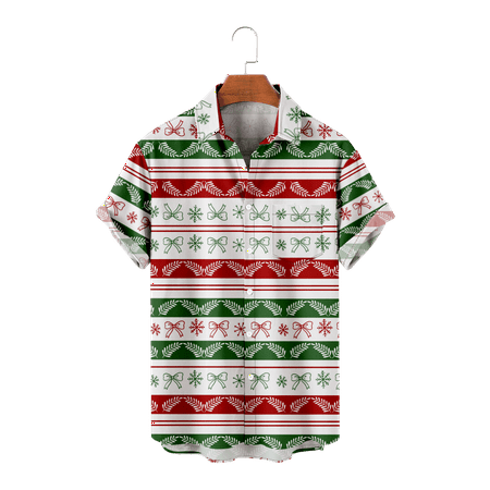 

MLSUN Family Christmas Hawaiian Shirt Short Sleeve Button Down Loose Fit Comfortable Hawaii Shirts Cheap Bowling Shirts for Men