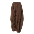 thumbnail image 4 of ZANZEA Womens Pants Vintage Solid Casual Lantern Harem Pants Long Trousers, 4 of 11