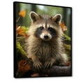 thumbnail image 2 of Designart "Vibrant Portrait of a Raccoon III" Animals Floater Framed Canvas Wall Art, 2 of 7