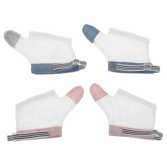 2 pares para evitar que el bebé se chupe el pulgar, protector para los dedos, guantes sin arañazos, protector transpirable para el pulgar y el dedo, s