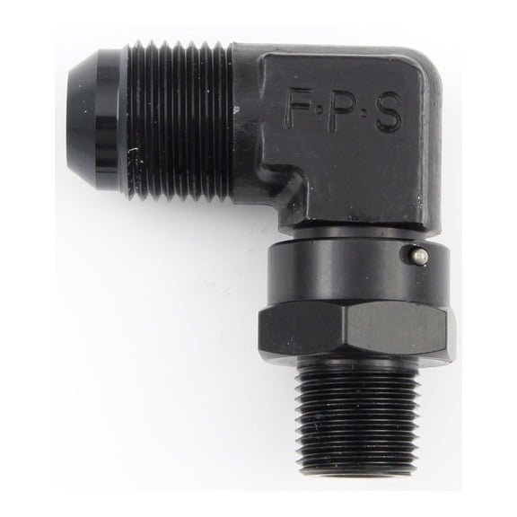 Fragola #10 x 3/8 MPT 90 Deg Swivel Adapter Black