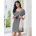 thumbnail image 4 of Ekouaer Cotton Nightgowns for Women Oversized Sleepshirt Tshirt Night Gown Short Sleeve Night Shirt Casual Soft Sleepwear, 4 of 6