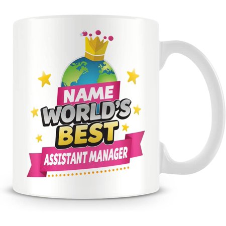 

Assistant Manager Mug - World s Best Personalised Cup with Name - Blue