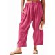 thumbnail image 2 of Pantalones Palazzo Harem Informales Holgados con Cordón para Mujer, para Verano, Playa, Viajes, Vacaciones, con Bolsillos. Rosa Roja M, 2 of 6
