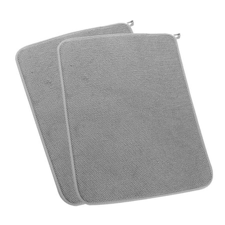 

2pcs Dish Drying Mat Absorbent Microfiber Dishes Drainer Mats For Kitchen Counter Large Size 14.96 X 19.69 Dish Drying Pad Gray round Table