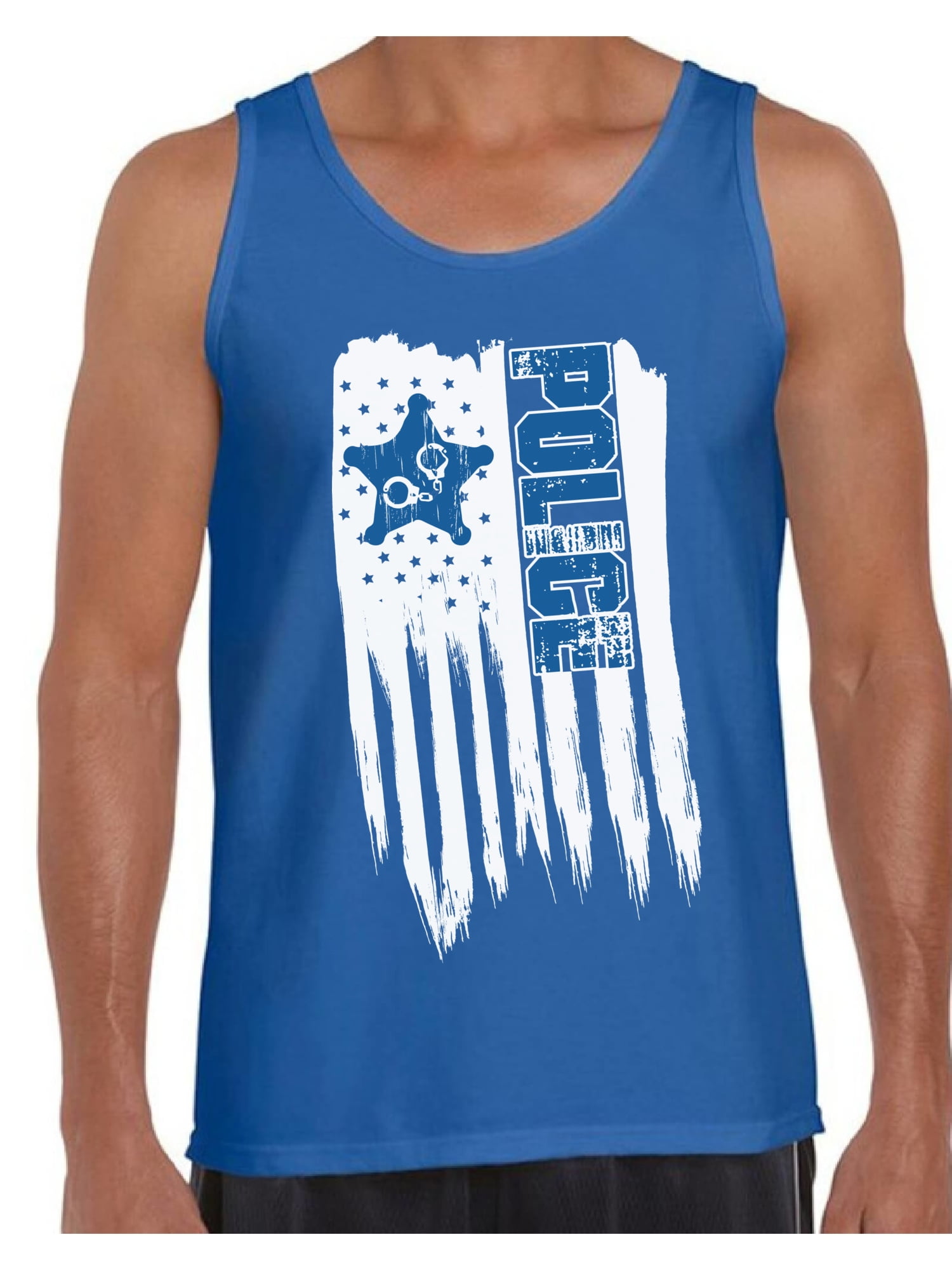 Awkward Styles American Flag Police Men Tank Top Stripes and Stars USA