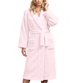 thumbnail image 2 of Gifts for Mom Robes for Women Fleece House Coat Oversized Kimono Women's Sleepwear Spa Womens Bathrobe Light Pink, 2 of 7