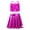 Hot Pink, variant on Haitryli Kids Girls Jazz Dance Clothes Set Sequins Cross Back Crop Top with Metallic Skirt for Performance Purple 10