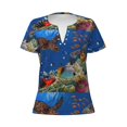 thumbnail image 3 of Naloa Colorful Coral Reef Print T-Shirts Short Sleeve V Neck Tees for Women Fashion Tops Trendy Lightweight Soft Casual Summer Outfits Clothes, 3 of 5