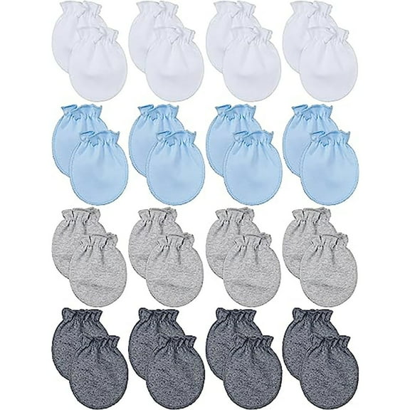 bangyoudaoo 16 Pairs Baby Cotton Mittens No Scratch Gloves Unisex Mittens for baby Boys Girls 0-6 Months