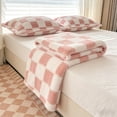 thumbnail image 5 of ROSEKIND Colorful Checkered Flannel Blanket, Super Soft Aesthetic Checkerboard Throw, Thick Fuzzy Fleece Nap Blanket for Single Bed, Gifts for Men, Women and Pets, 60"x80", Blush Pink, 5 of 7