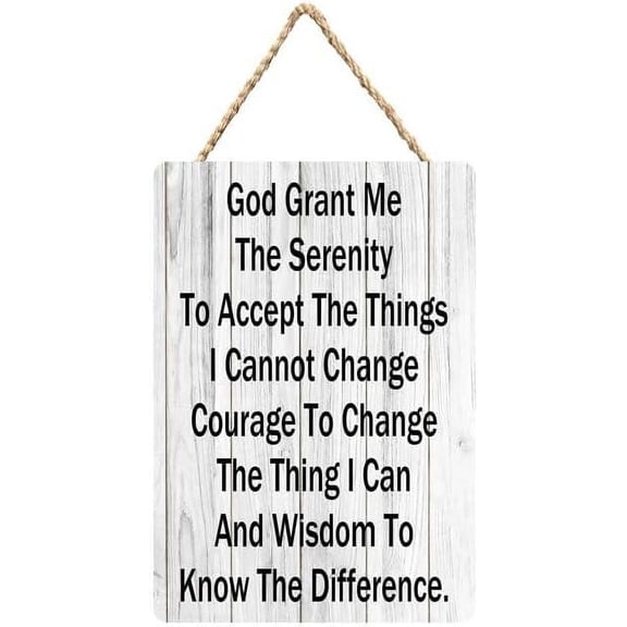 Zomyto God Grant Me The Serenity To Accept The Things I Cannot Change Courage To Change The Thing I Can Wood Decor Sign 12X6 Inch