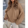 thumbnail image 3 of Suéter PRETTYGARDEN Oversized Peludo Cuello Redondo Caqui Talla L, 3 of 8