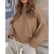 thumbnail image 3 of Suéter PRETTYGARDEN Oversized Peludo Cuello Redondo Caqui XL, 3 of 8