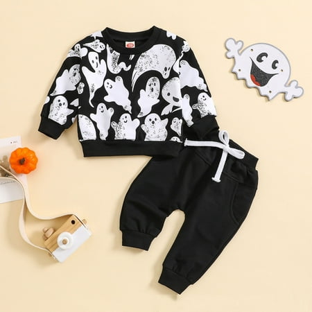 

Toddler Boys Outfit Sets Long Sleeve Cartoon Prints T Shirt Pullover Tops Pants Suits