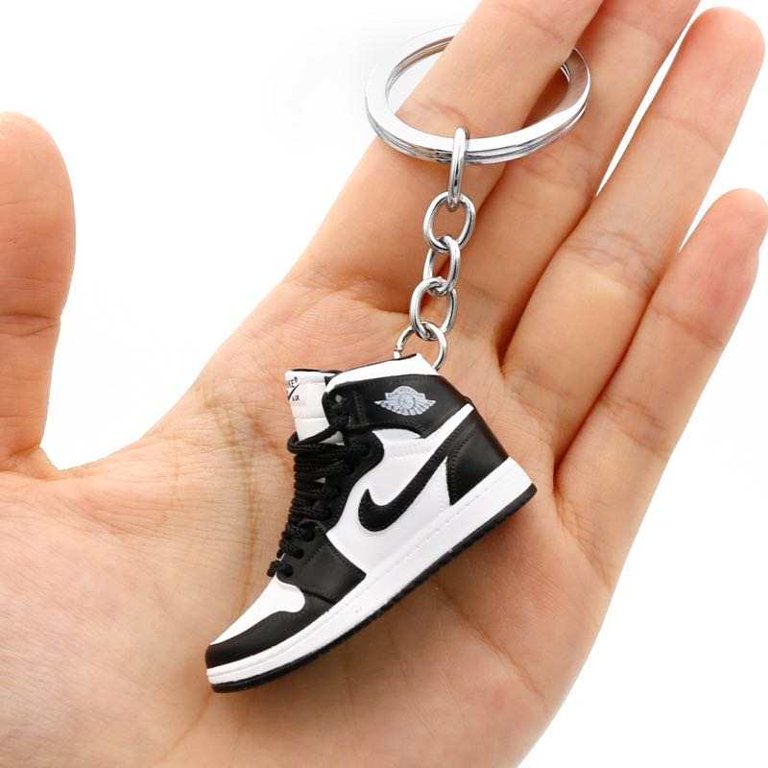 DSK GLOBAL Nike Jordan Mini Keychain Sneaker Party Favors Pendant Keyring Black & White -