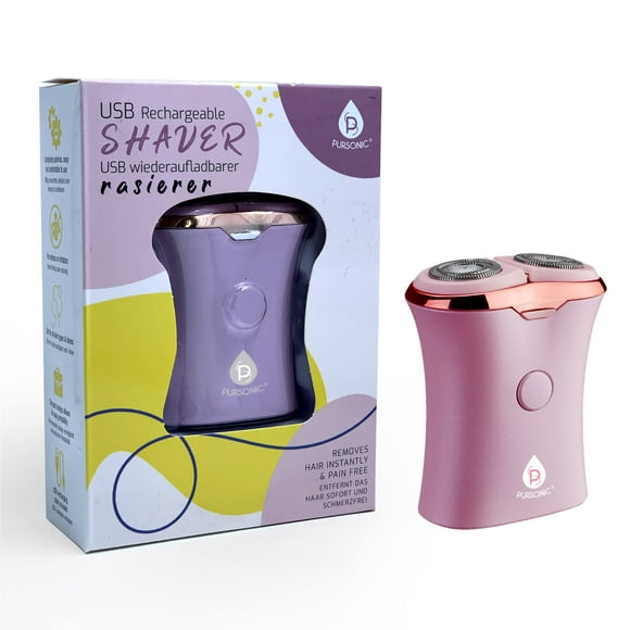 Pursonic Rasoir Rechargeable USB pour Femmes, Enlève les Cheveux Instantanément et Sans Douleur, Design Parfait Idéal pour Jambes, Bikini, Bras et Chevilles! (Rose)