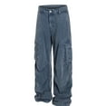 thumbnail image 2 of Mens Wide Leg Cargo Jeans with Deep Side Pockets 100 Percent Cotton Durable Casual Relaxed Fit Everyday Versatile Pants, 2 of 16