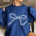 thumbnail image 2 of Women Bow Oversized Sweatshirt Fleece Pullover Tops Y2K Teen Girl Sweatshirts Cute Aesthetic Shirts, 2 of 4