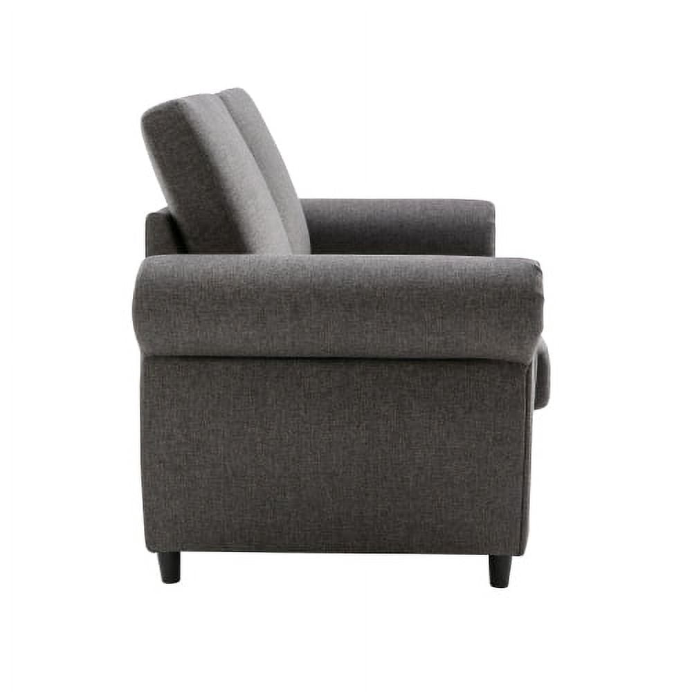 Leumius Linen Sofa Couch with Pull Out Sofa Bed, Twin Size Memory Mattress Sofa Bed, Gray